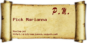 Pick Marianna névjegykártya